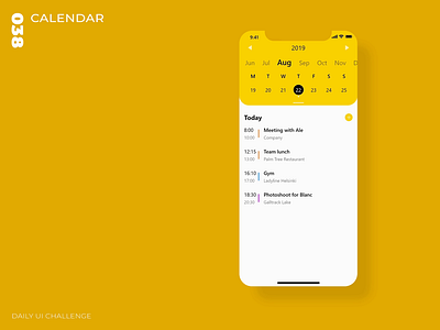 Daily UI Challenge - 038 - Calendar adobe xd calendar dailyui uidesign uxdesign