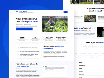 Career page - Côté Nature career design dribbble figma garden interface nature new ui ux webdesign webpage