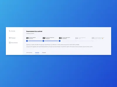 Contract lifeline - Côté Nature crm design stepper ui ux web