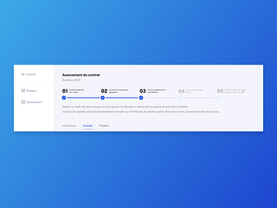 Contract lifeline - Côté Nature crm design stepper ui ux web