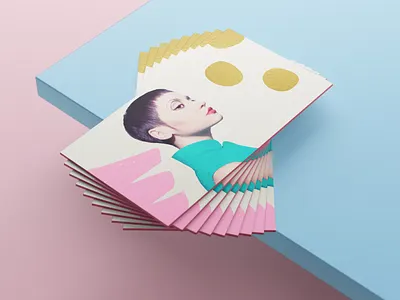 Pop Business Card brand business card hair hair stylist hairdresser mock up model visual identity