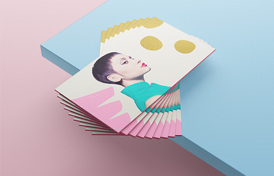 Pop Business Card brand business card hair hair stylist hairdresser mock up model visual identity