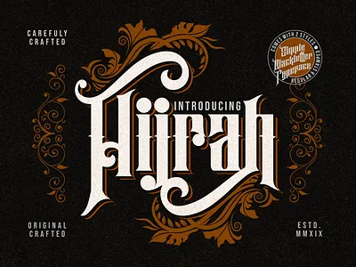 Hijrah - Blackletter Typeface advertisements apparel blackletter branding fonts lettering logos product design product packaging social media posts typography