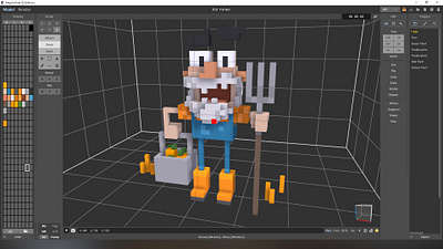 Farmer 3d characterdesign farmer lego minecraft voxel voxelart