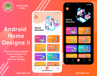 android home designs 2 android app app appsnipp design flat free code minimal modern ui ux