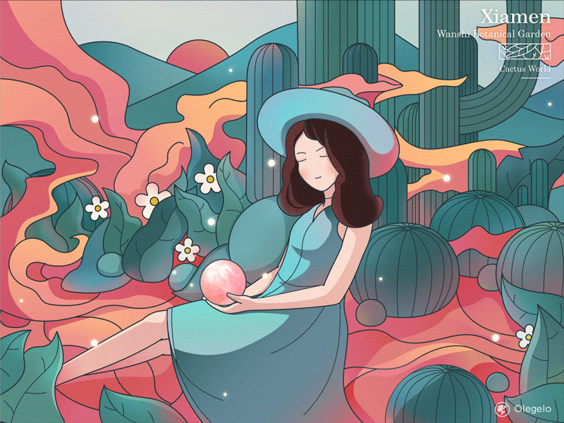 Cactus Girl animation cactus gif girl illustration