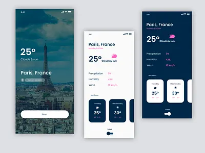 WEATHER APP app design ui ux
