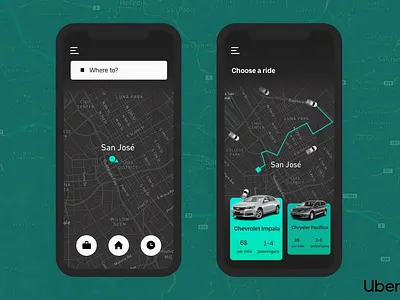 Uber Redesign Concept app redesign concept design dark dark mode redesign redesign concept redesigned uber uber app uber design