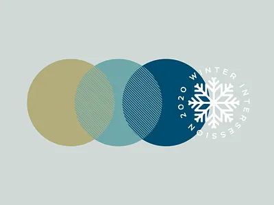Winter Intersession branding circles college color theory concept logo snow snowflake university winter