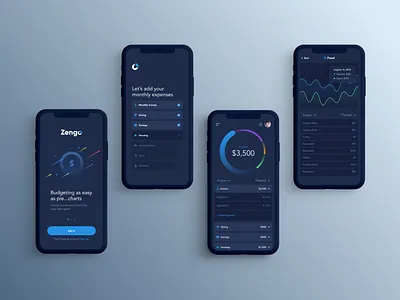 Zengo Mobile App app budget chart design graph mobile phone ui ux