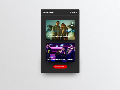 Latino Urbano Video Widget design sketch ui ui design video video app video player visual design widget