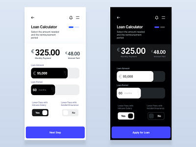 Playing with a Bank Loan Calculator app bank credit finance fintech loan money product design ux design