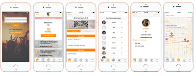 Btown Bars app bars design drinks ios mobile mockup specials ux ux ui