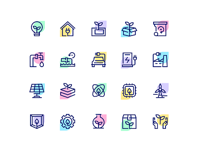 Eco Energy Icon Set earth eco ecology energy gogreen green icon icon pack icons iconset line symbol