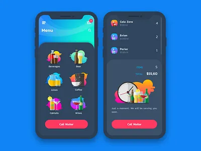 Aarixa app dark flat gui illustration ios iphone material design ui ux