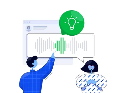 Illustration for an interview platform ai conversation illustration research speech ux
