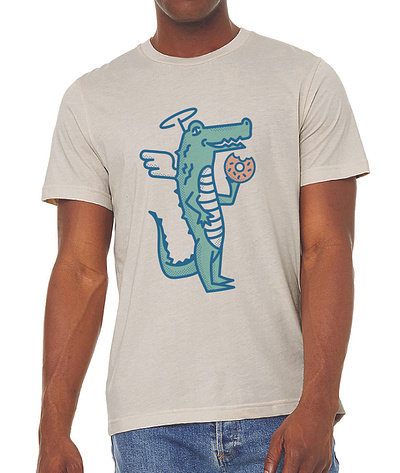 Halo Potato Gator T-Shirt donut halo illustration t shirt