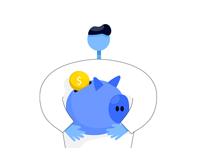 Save money bank e commerce illustration money people pig save money