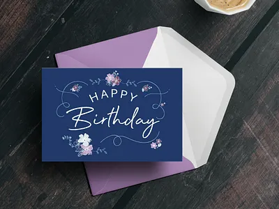 Seasonal Greeting Card Mockup PSD cards happy birthday print design