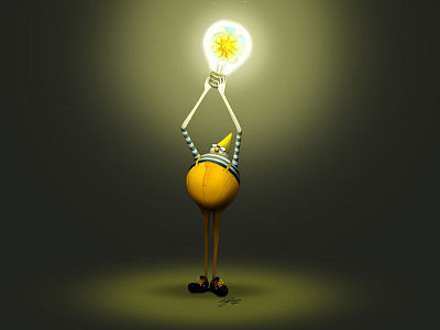 Finding the Brightness - Adam Parsons ART adamparsonsart brightness digital art light lightbulb sunshine