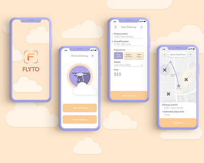 Drone delivery app app delivery design designslices drone ux uxui