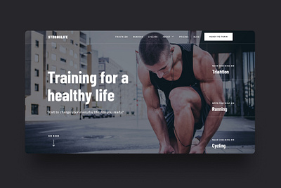 Sport landing black fitness interface interface design minimal running sport sports design ui ux ui design uidesign web web design