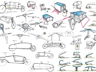 EZ Bike Sketches design illustration industrial design render rendering sketching