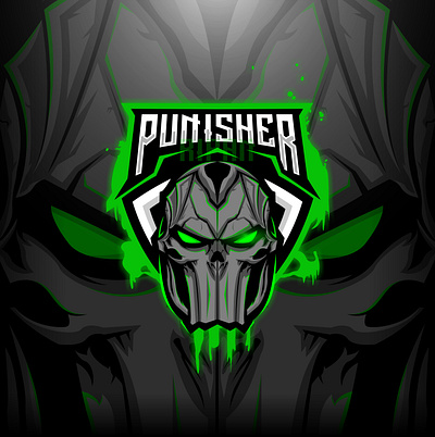 PUNISHER Mascot logo amazing awesome logo branding design esport esportlogo gaming graphic design illustration logo mascot logo robotlogo