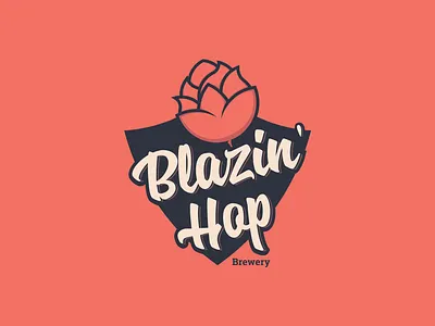 Blazin' Hop Logo branding brewery logo flame hop flame hop hand drawn hop illustration logo vector