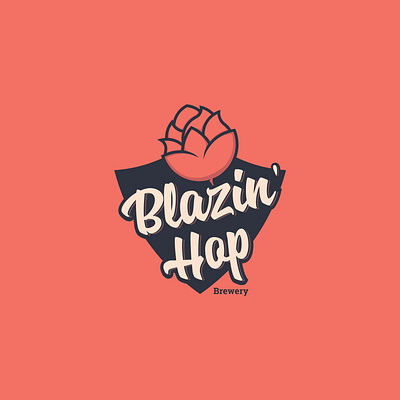 Blazin' Hop Logo branding brewery logo flame hop flame hop hand drawn hop illustration logo vector