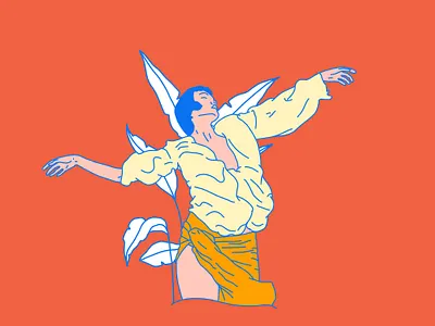 Float design illustration line vector yellow