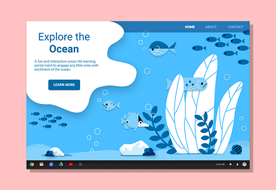 Ocean Learning Portal app daily 100 challenge dailyui dailyui003 figma graphic illustraion illustrator