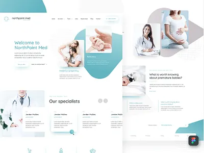 NorthPoint Med design doctor figma health hospital layout medicine pregnancy pregnant template webdesign