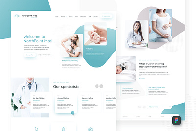 NorthPoint Med design doctor figma health hospital layout medicine pregnancy pregnant template webdesign