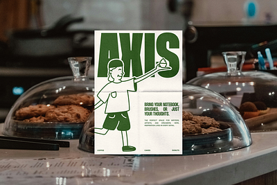 AXIS COFFEE SHOP | BRAND IDENTITY brand identity brand mascot branding coffee shop design graphic design identity illustration landing landing page logo logotype mascot poster ui visual identity web design website