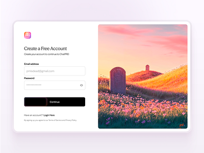 ChatPRD - Create Account ai branding create create account form sign up ui uiux user experience