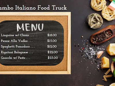 Food Truck Menu UI design graphic design illustration menu ui ux web design