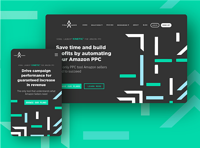 Kinetic PPC Landing Page Mockup abstract design landing page landing page design ux webflow