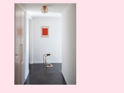 Los Feliz Apartment Entry Way apartment brass entry hallway herringbone interior interior design lacquer los angeles los feliz wood floor