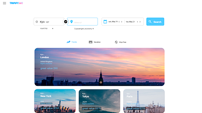 Flights booking service app design flat minimal ui ux web