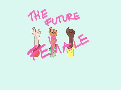 The Future Is Female card cartoon cartooning female feminine feminism feminist fist freedom girl girls graffiti hand drawn handmade pink revolution women women empowerment women in illustration