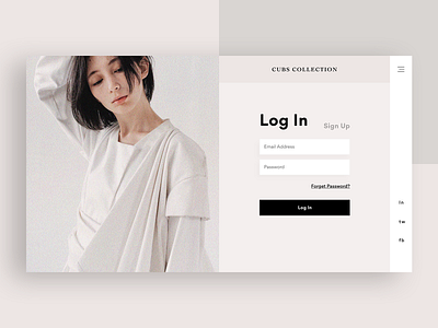 Cubs Collection - Login UI cloths cloths collection ecommerce flat login design login form login page login screen luxury luxury cloths minimal minimalism premium ui ux