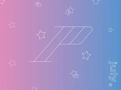 Playlist Cover - July album cover artists design gradient graphic design july logo music pattern playback playlists shapes stars type