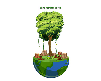 Save Mother Earth design illustration vector