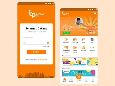 ePyament App adobexd app design fintech icon login page main page mockup ui ux