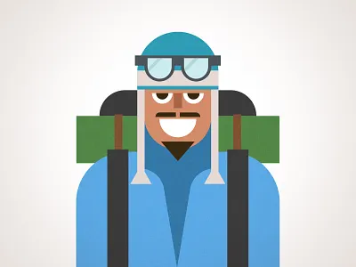 Sherpa Illustration backpack climber design duolingo illustration man mountaineer porter sherpa sunglasses vector