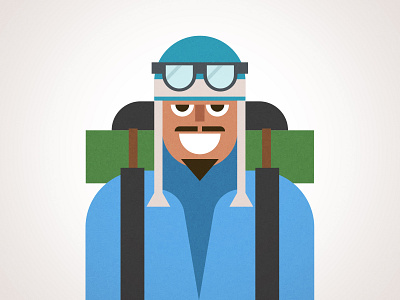 Sherpa Illustration backpack climber design duolingo illustration man mountaineer porter sherpa sunglasses vector