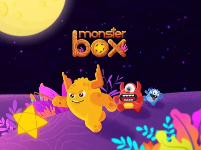 Mid-Autumn character cute design flat illustration mid autumn monster noise style