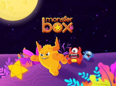 Mid-Autumn character cute design flat illustration mid autumn monster noise style