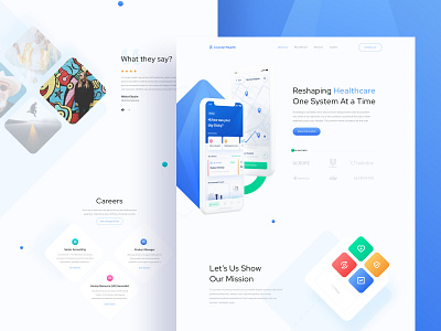 Redesign Concept - CoviderHealth Website blue clean design fresh green healthcare ios landing page mockup redesign ui ux website website concept